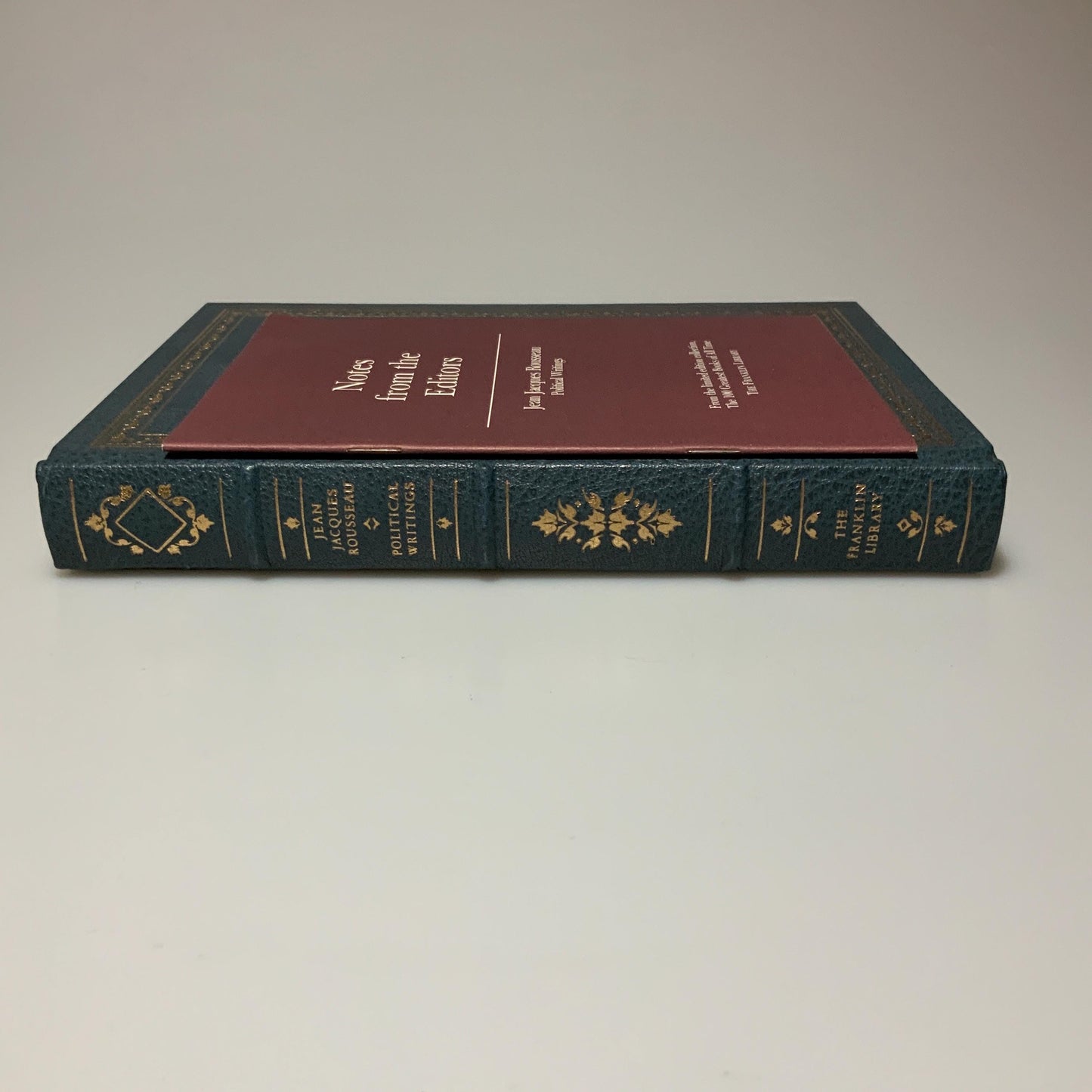 Franklin Mint Library: Jean Jacques Rousseau Political Writings Limited Edition Genuine Leather MINT condition, 100 Greatest Books