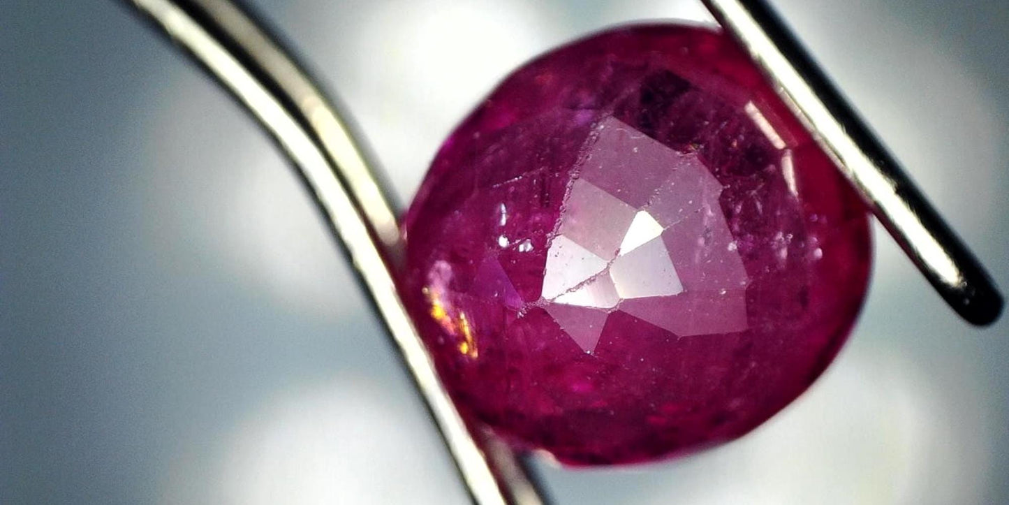 Beautiful GIA-Certified 1.58ct CushionTransparent Natural Heated (Minor Residues) Purple-Red Ruby: GIA Report #2205533262