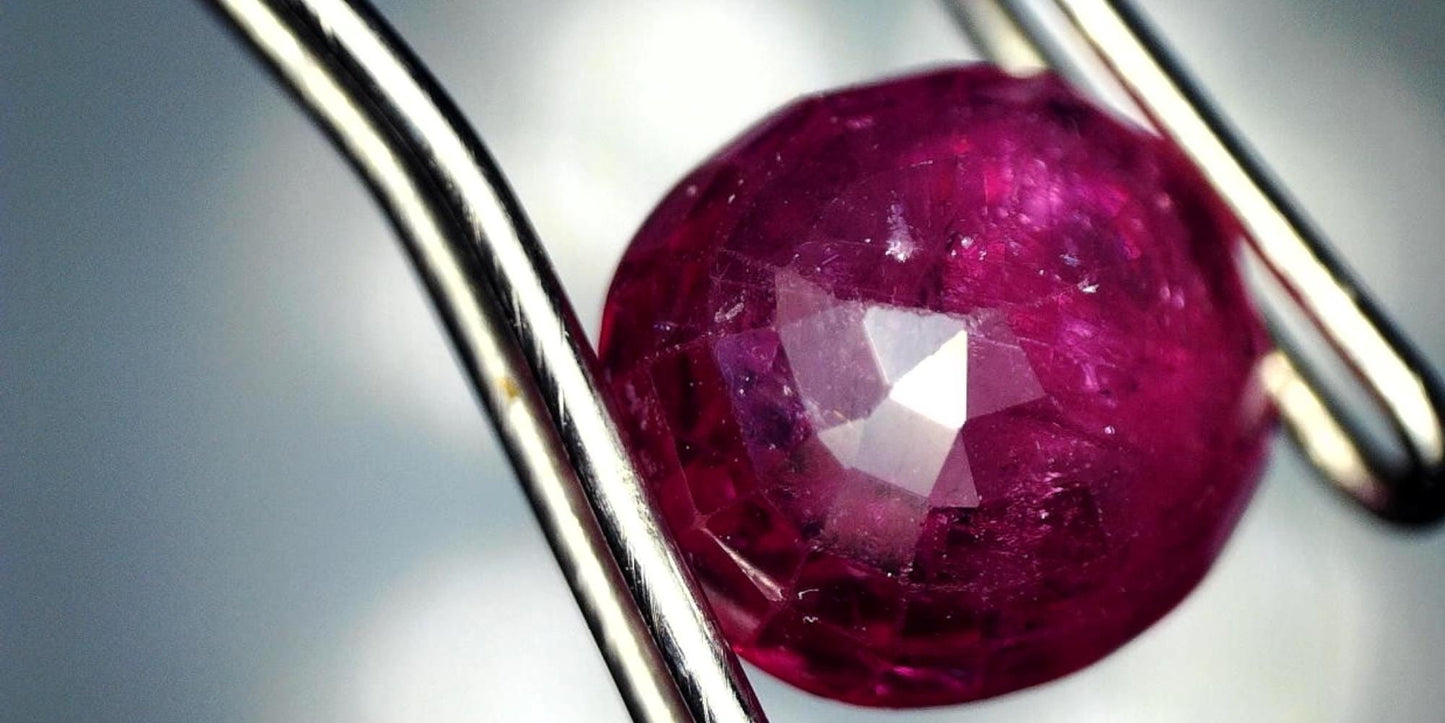 Beautiful GIA-Certified 1.58ct CushionTransparent Natural Heated (Minor Residues) Purple-Red Ruby: GIA Report #2205533262