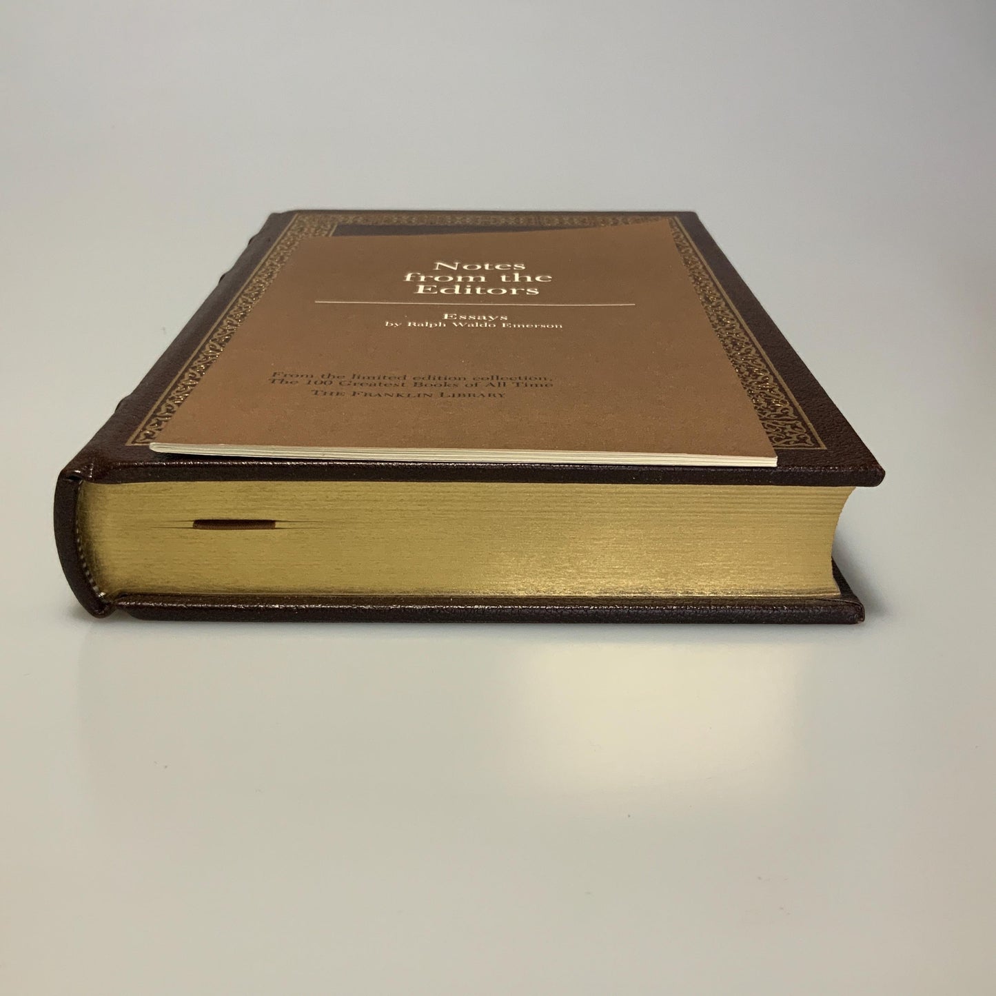 Franklin Mint Library: Essays by Ralph Waldo Emerson Limited Edition Genuine Leather MINT condition