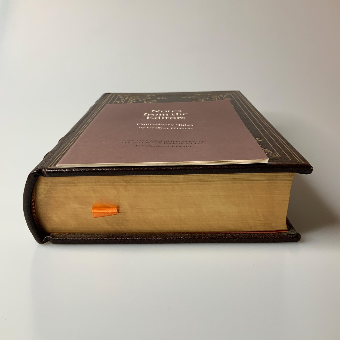 Franklin Mint Library: Canterbury tales by Geoffrey Chaucer Limited Edition Genuine Leather MINT condition, 100 Greatest Books