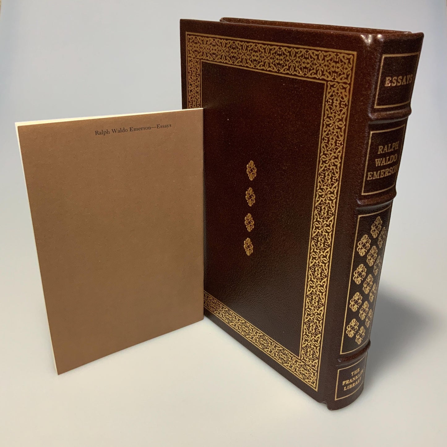 Franklin Mint Library: Essays by Ralph Waldo Emerson Limited Edition Genuine Leather MINT condition