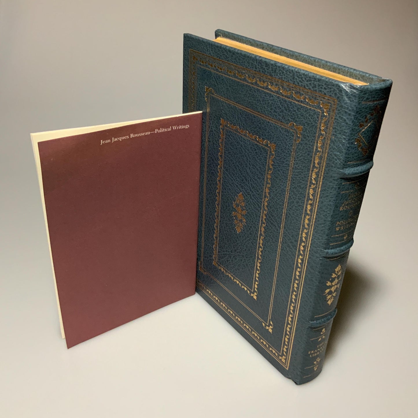 Franklin Mint Library: Jean Jacques Rousseau Political Writings Limited Edition Genuine Leather MINT condition, 100 Greatest Books