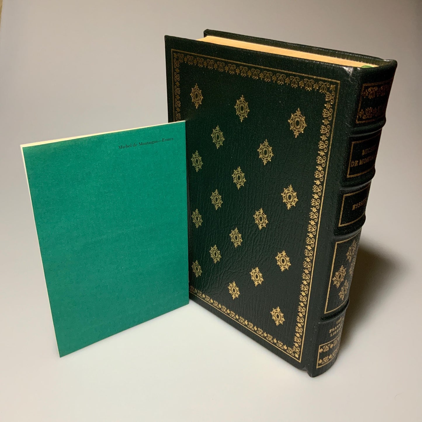 Franklin Mint Library: Essays by Michel de Montagne Limited Edition Genuine Leather MINT condition