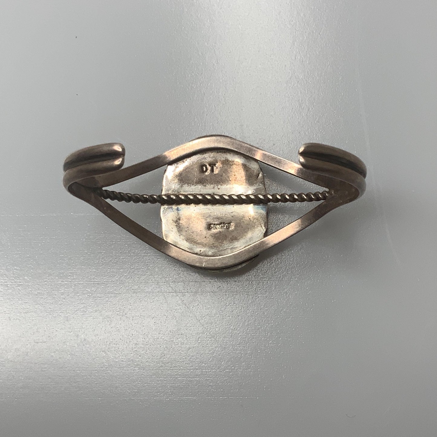 Turqoise Sterling Silver Cuff Bracelet signed DT