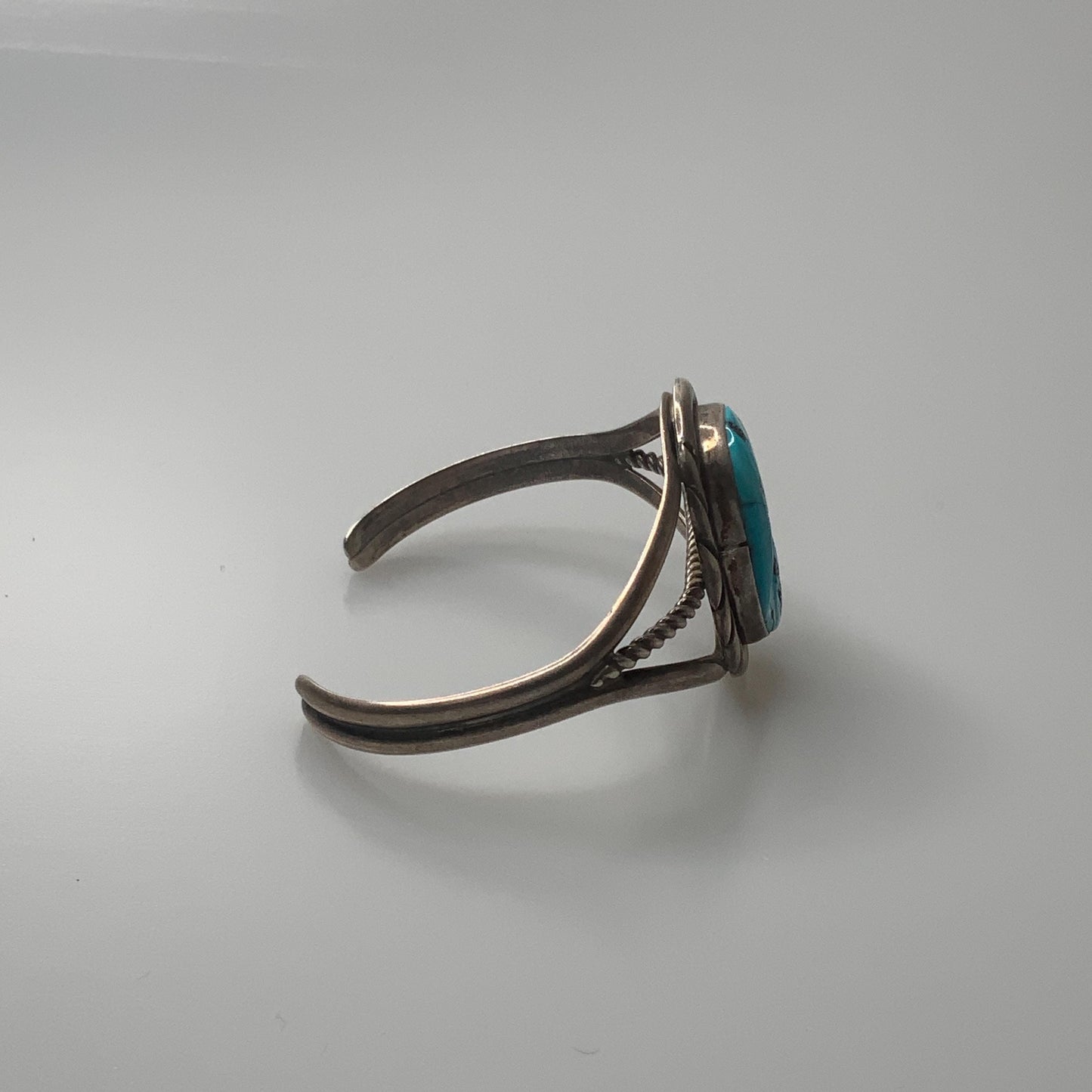 Turqoise Sterling Silver Cuff Bracelet signed DT