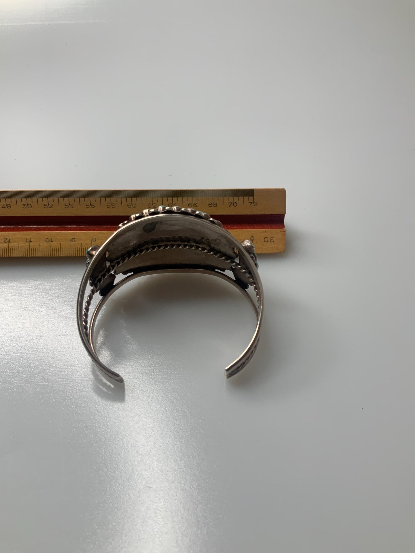 Turqoise Sterling Silver Cuff Bracelet signed AJB