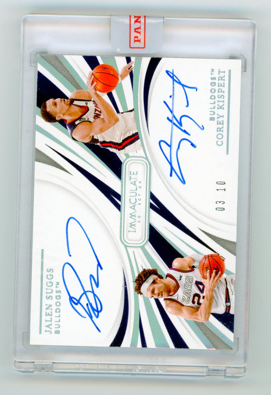 2021-22 Immaculate Collegiate Dual On-Card Auto Jalen Suggs Corey Kispert RC /10